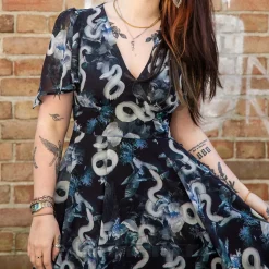 Hell Bunny Serpent Midi Dress (Multicolour)