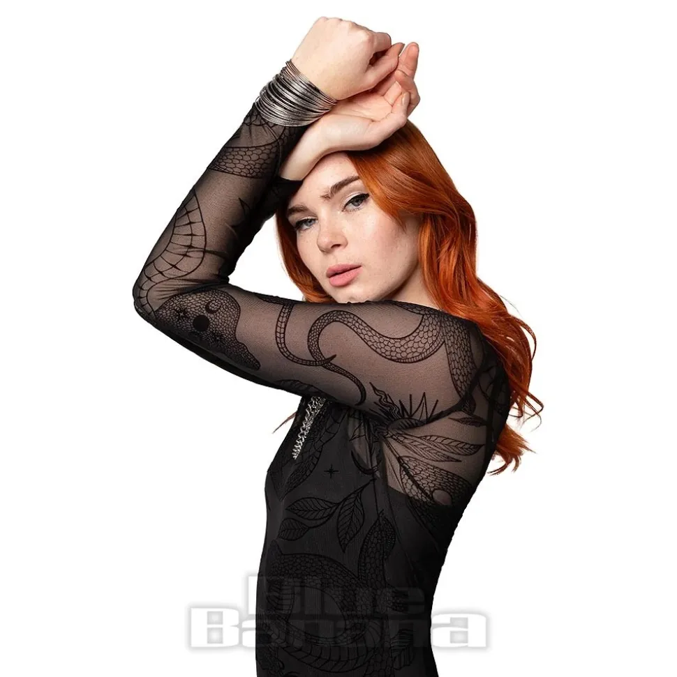 Hell Bunny Snake Charmer Midi Dress (Black)