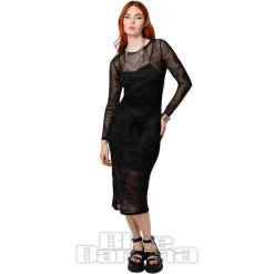 Hell Bunny Snake Charmer Midi Dress (Black)