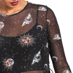 Hell Bunny Solaris Mesh Top (Black)