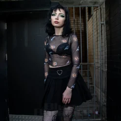 Hell Bunny Solaris Mesh Top (Black)