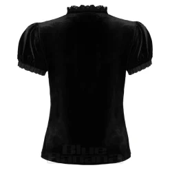 Hell Bunny Velvet Mourning Top (Black)