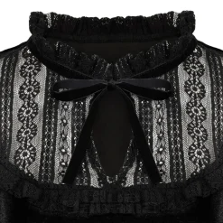 Hell Bunny Velvet Mourning Top (Black)