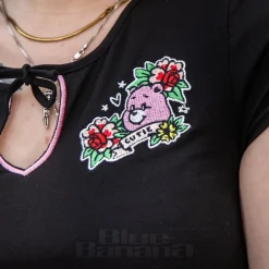 Hell Bunny X Care Bear Cheer Bear Top (Black)