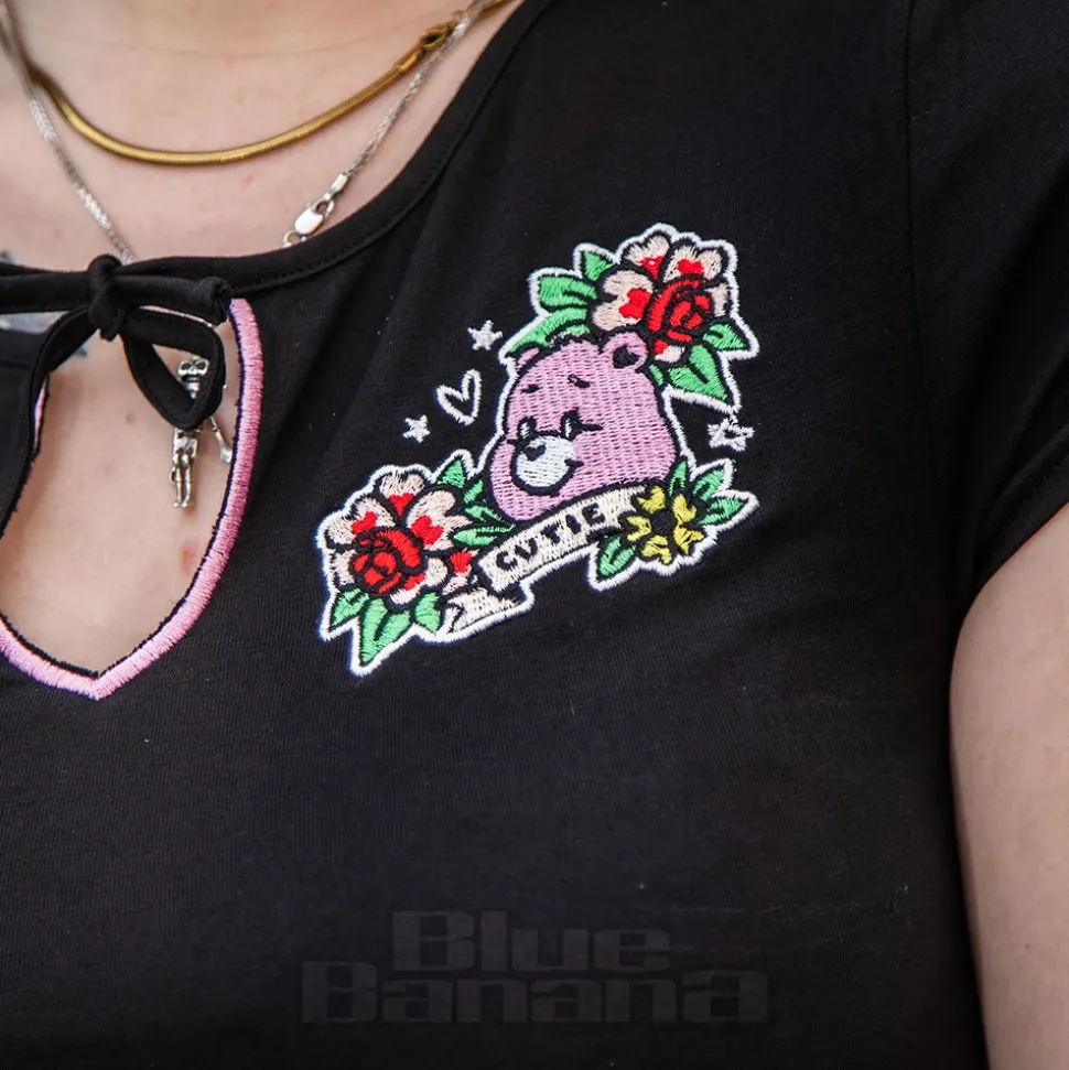 Hell Bunny X Care Bear Cheer Bear Top (Black)