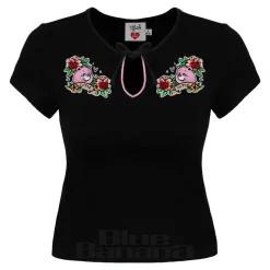 Hell Bunny X Care Bear Cheer Bear Top (Black)