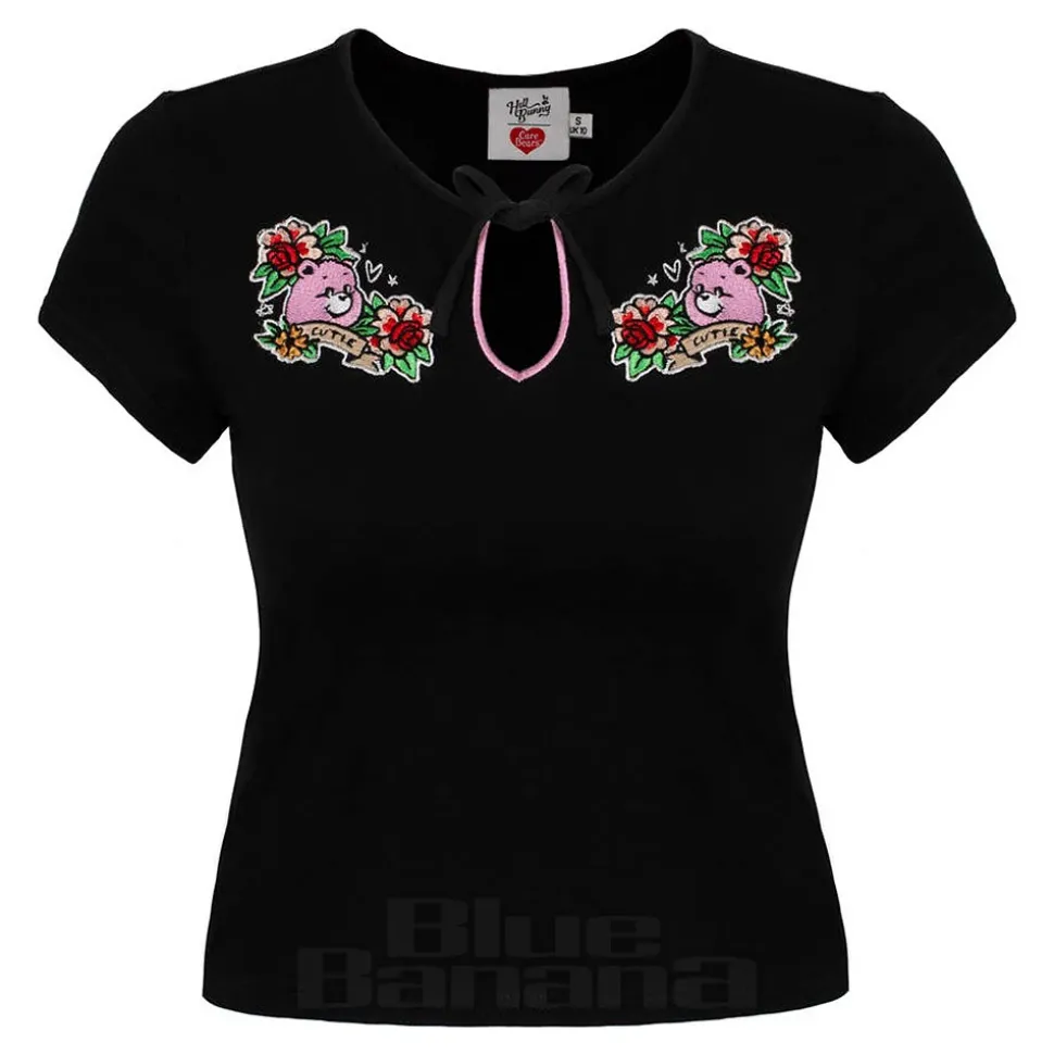 Hell Bunny X Care Bear Cheer Bear Top (Black)
