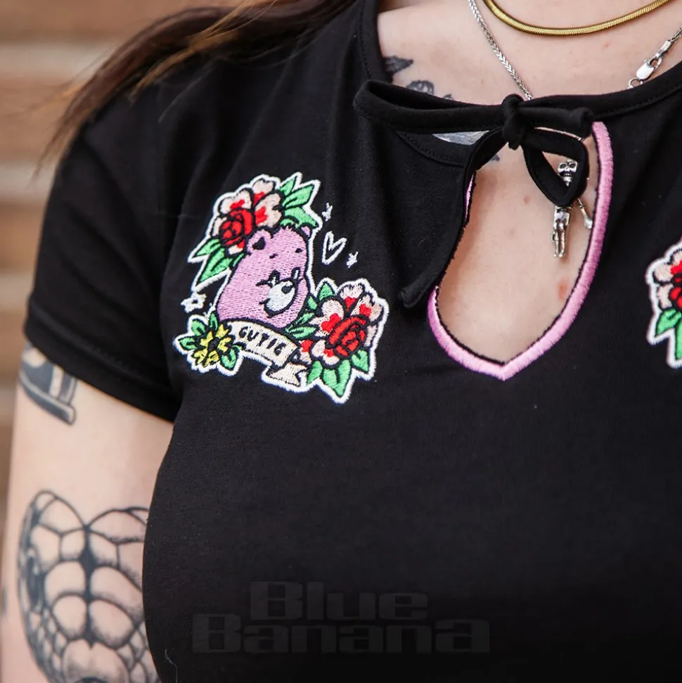 Hell Bunny X Care Bear Cheer Bear Top (Black)