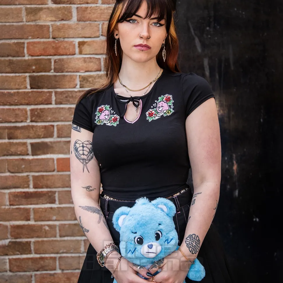 Hell Bunny X Care Bear Cheer Bear Top (Black)