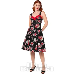 Hell Bunny Yuna Midi Dress (Black)