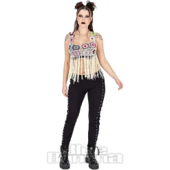 Innocent Maise Crochet Fringe Vest (Cream)