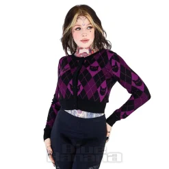 Jawbreaker Cat Cardigan (Purple/Black)