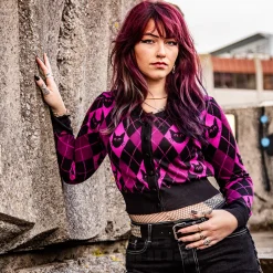 Jawbreaker Cat Cardigan (Purple/Black)