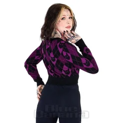 Jawbreaker Cat Cardigan (Purple/Black)