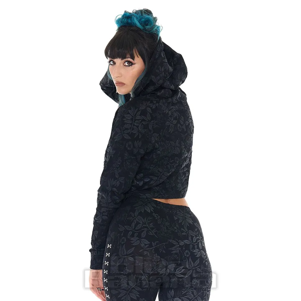Jawbreaker Cat Crop Hoodie (Black)