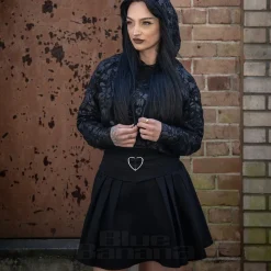 Jawbreaker Cat Crop Hoodie (Black)