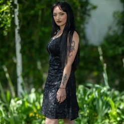 Jawbreaker Cat Front Zip Mini Dress (Black)