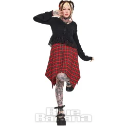 Jawbreaker Distressed Hem Crop Cardigan (Black)