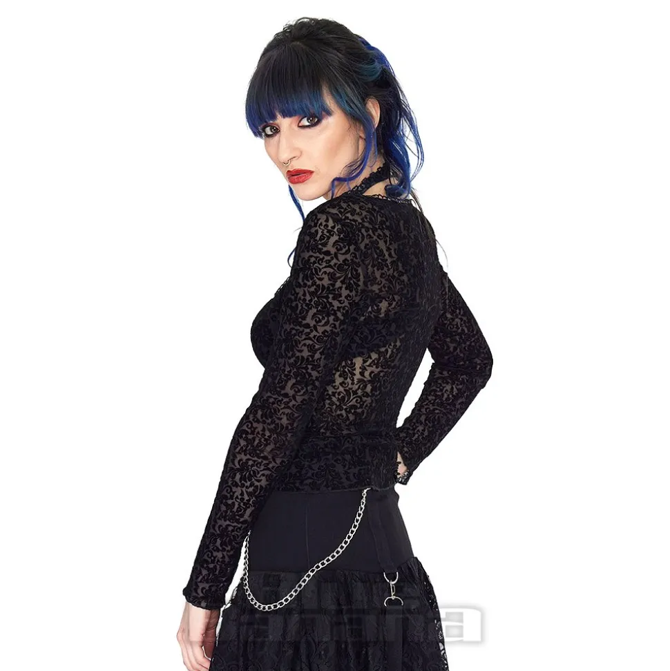 Jawbreaker Floral Flock Top (Black)