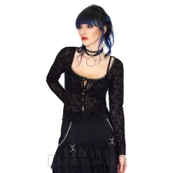 Jawbreaker Floral Flock Top (Black)