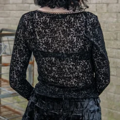 Jawbreaker Floral Flock Top (Black)