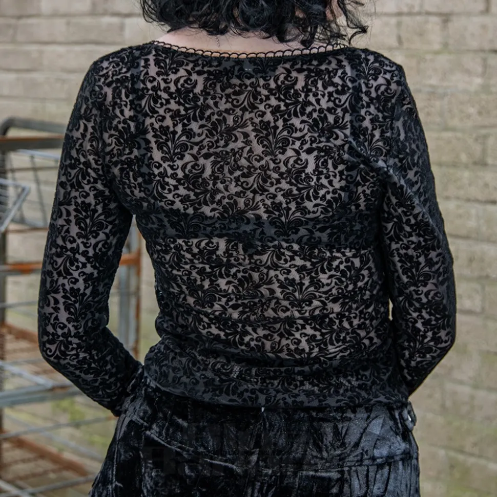 Jawbreaker Floral Flock Top (Black)