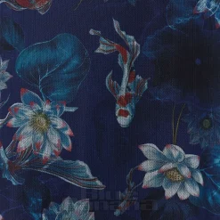 Jawbreaker Flower Koi Mesh Midi Dress (Navy)