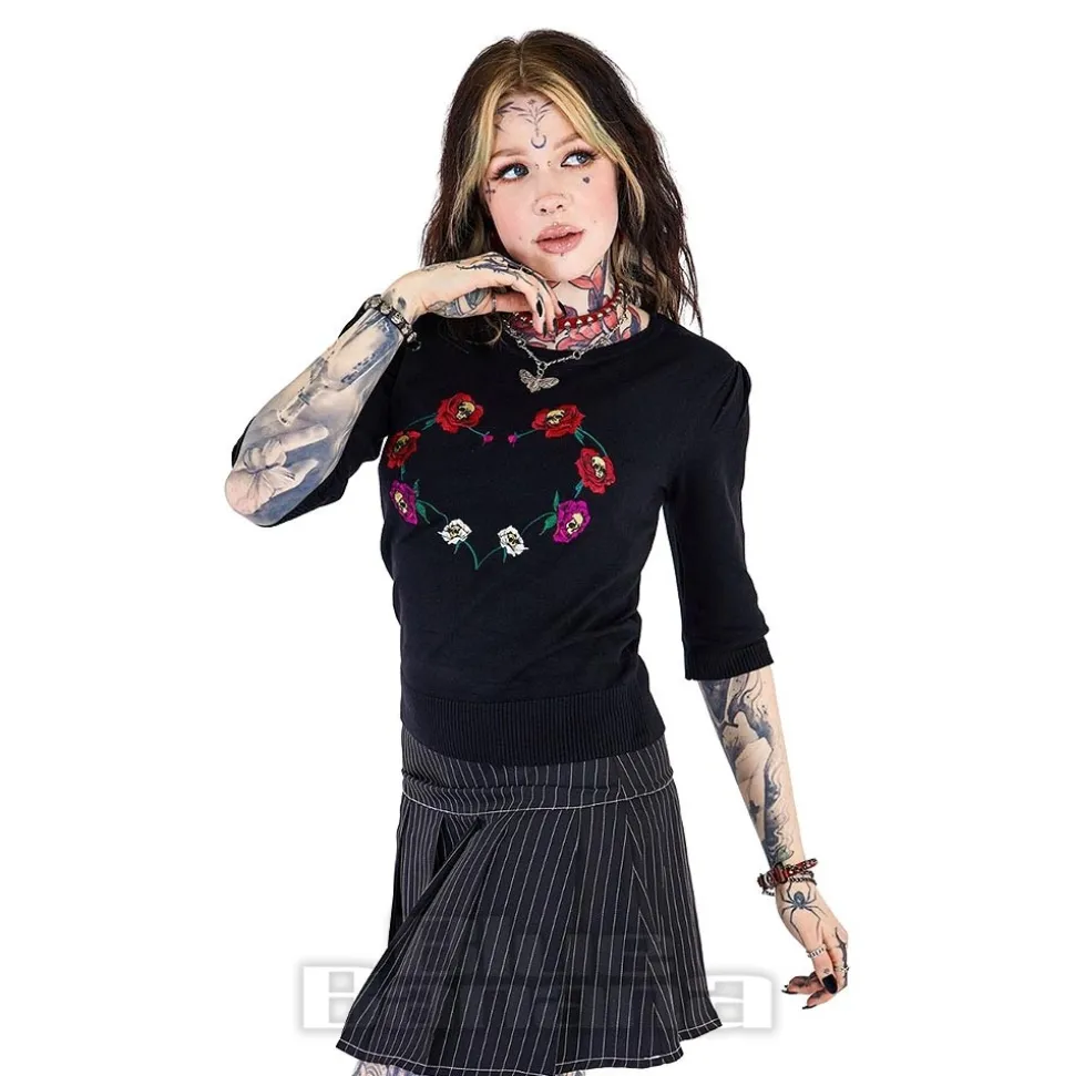 Jawbreaker Flower Skull Jumper (Black)