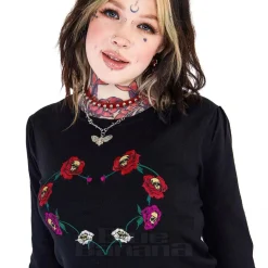 Jawbreaker Flower Skull Jumper (Black)