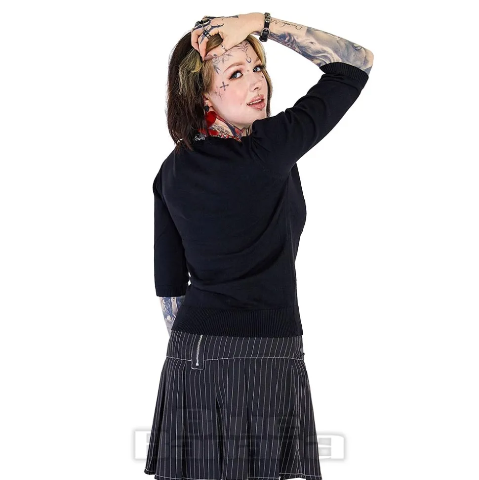 Jawbreaker Flower Skull Jumper (Black)