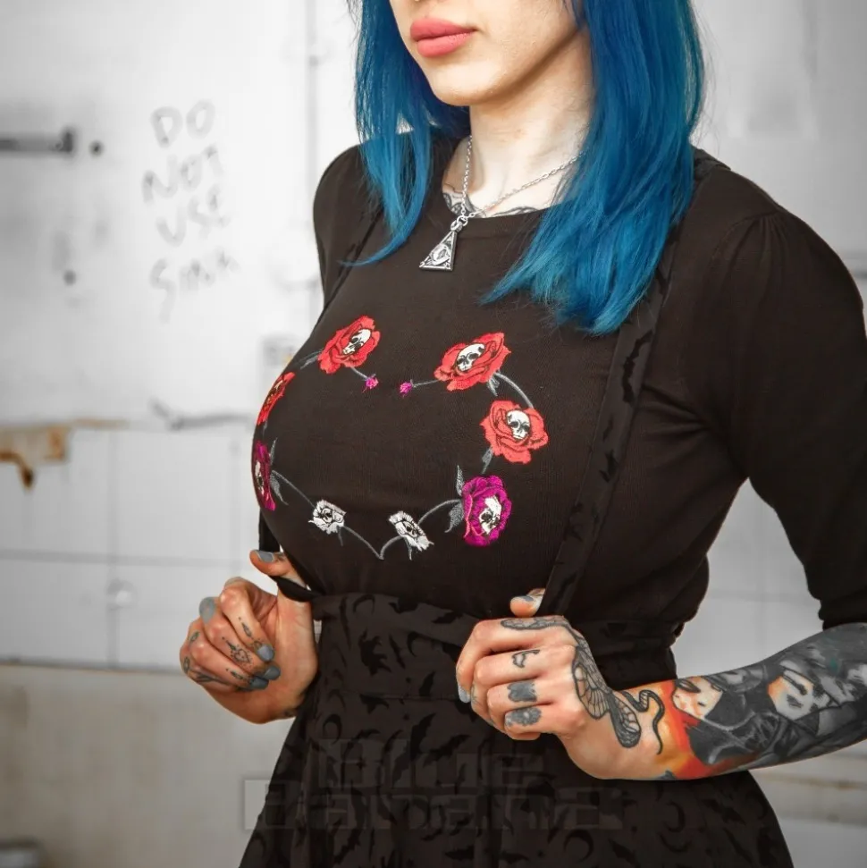 Jawbreaker Flower Skull Jumper (Black)
