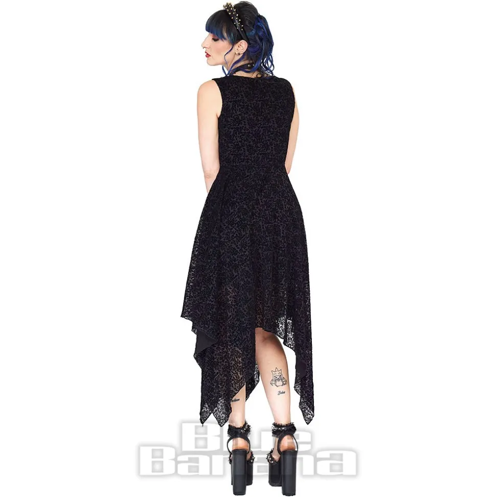 Jawbreaker Handkerchief Midi Dress (Black)