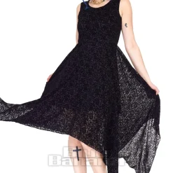 Jawbreaker Handkerchief Midi Dress (Black)