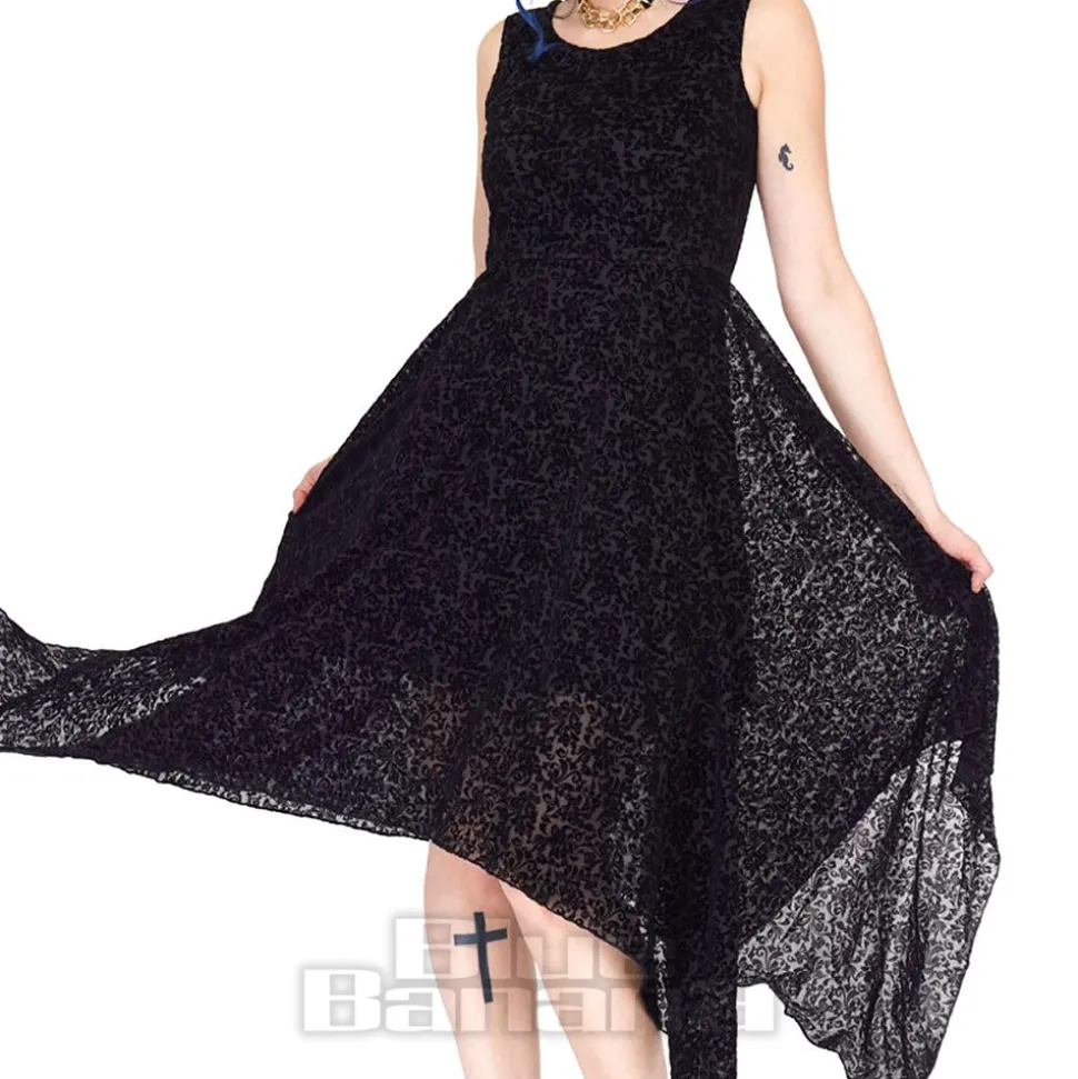 Jawbreaker Handkerchief Midi Dress (Black)