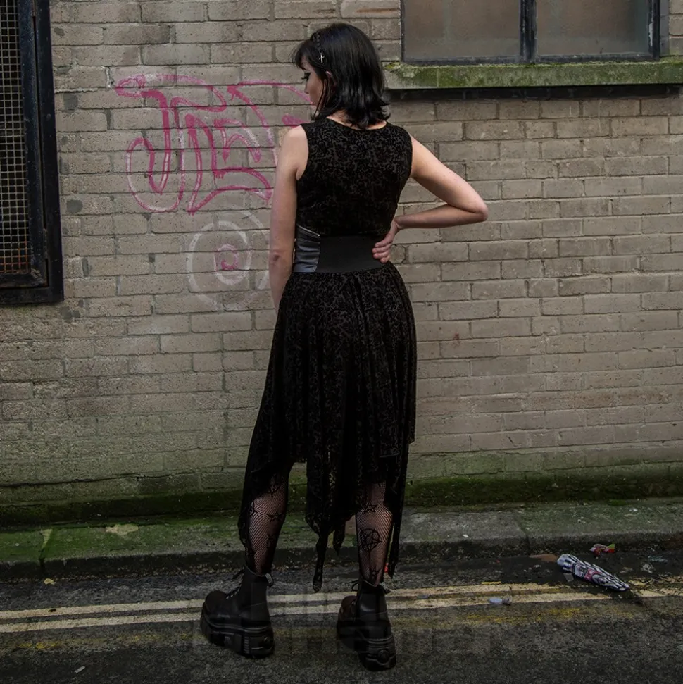 Jawbreaker Handkerchief Midi Dress (Black)