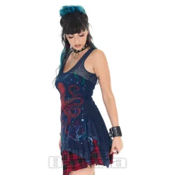 Jawbreaker Octopus Mesh Vest Top (Navy)