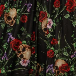 Jawbreaker Skull & Roses Mesh Midi Dress (Multicolour)