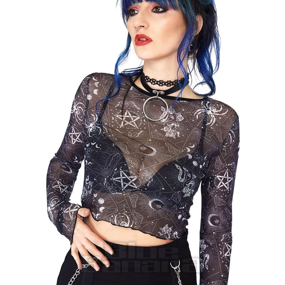 Jawbreaker Tarot Mesh Top (Black)