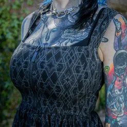 Killstar Mortalis Mini Dress (Charcoal)