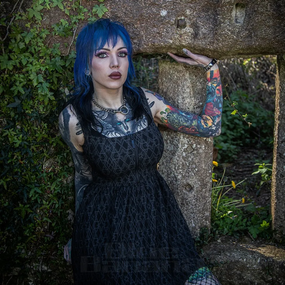 Killstar Mortalis Mini Dress (Charcoal)