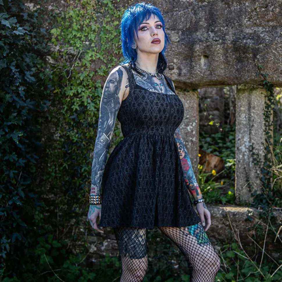 Killstar Mortalis Mini Dress (Charcoal)