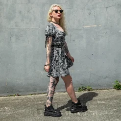 Killstar Venomous Rose Dress (Grey)