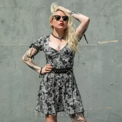 Killstar Venomous Rose Dress (Grey)