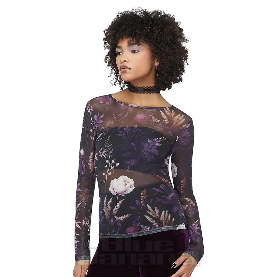 Killstar Wrenwell Mesh Top (Purple)