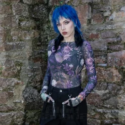 Killstar Wrenwell Mesh Top (Purple)