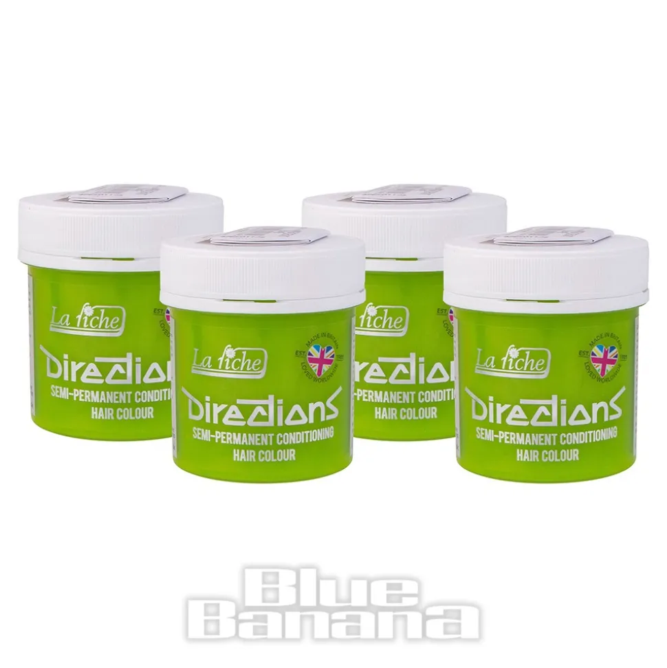 La Riche Directions Colour Hair Dye 4 Pack 88ml (Fluorescent Lime)