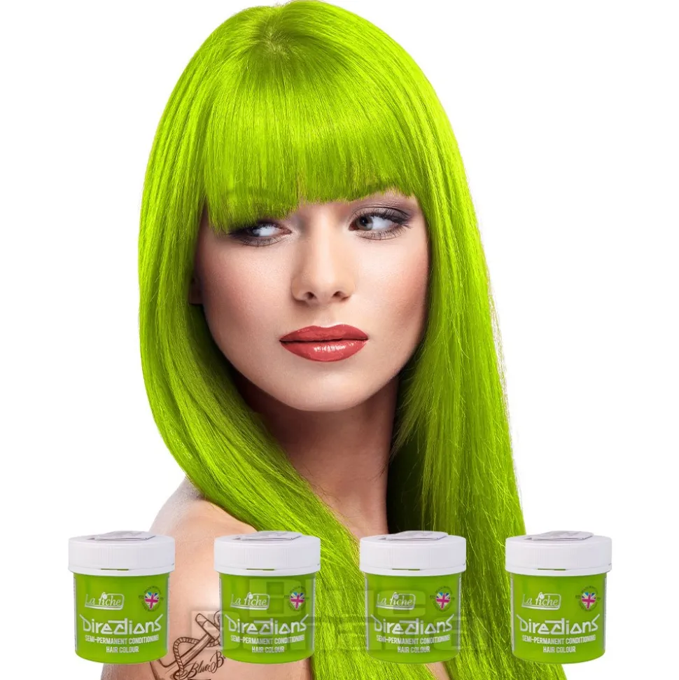 La Riche Directions Colour Hair Dye 4 Pack 88ml (Fluorescent Lime)