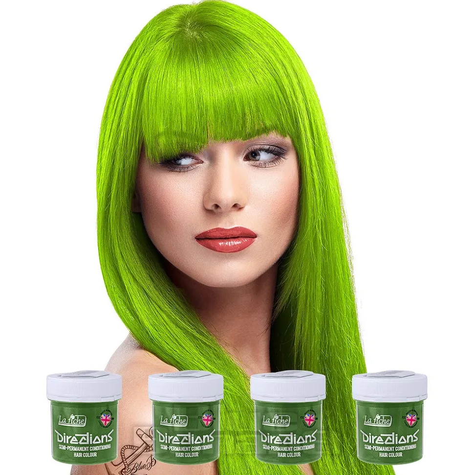 La Riche Directions Colour Hair Dye 4 Pack 100ml (Fluorescent Green)