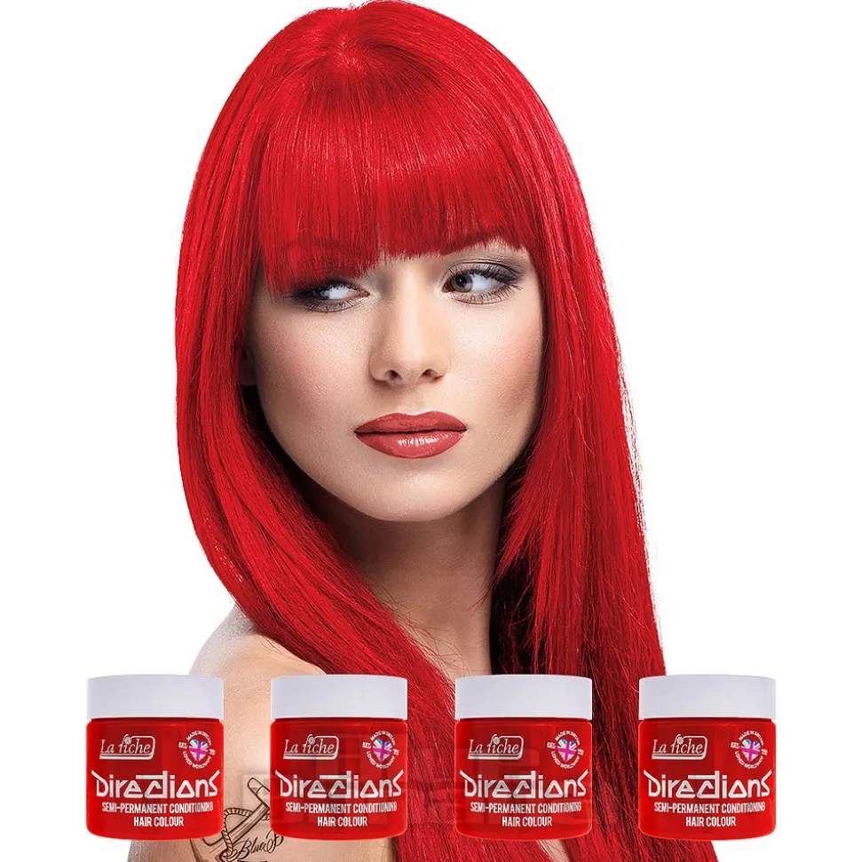 La Riche Directions Colour Hair Dye 4 Pack 100ml (Neon Red)