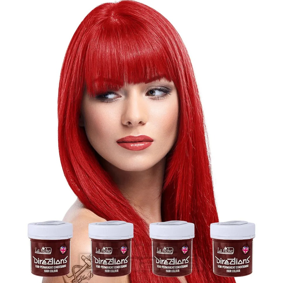 La Riche Directions Colour Hair Dye 4 Pack 100ml (Pillarbox Red)